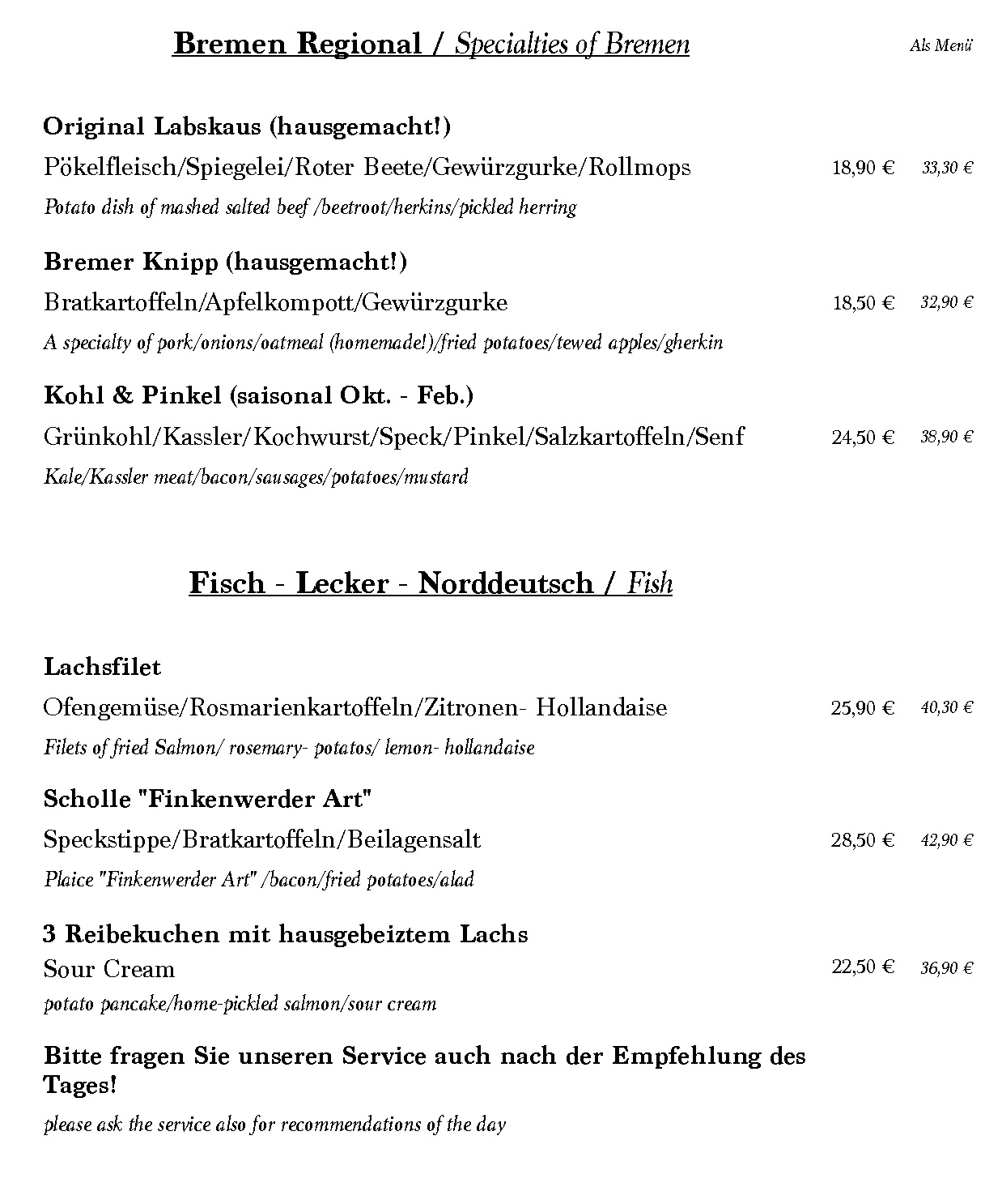 Speise Getränkekarte 03