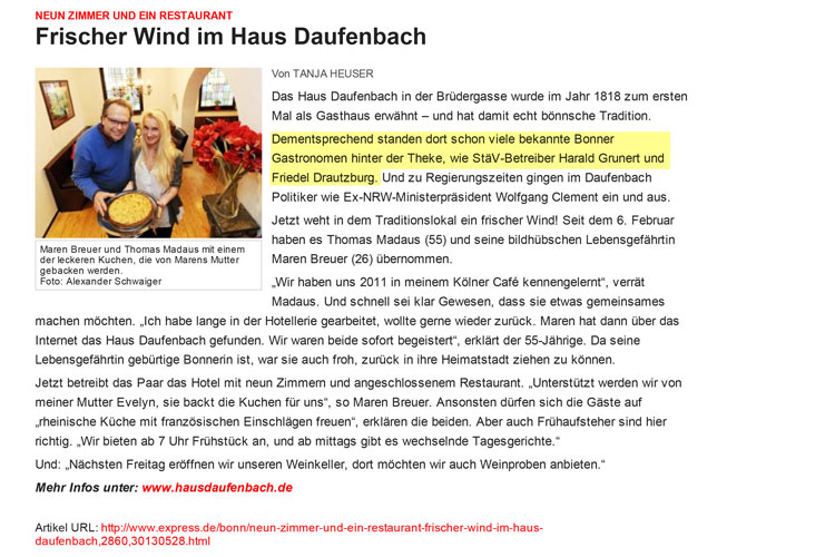 Frischer Wind im Haus Daufenbach